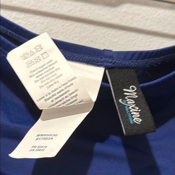 Maxine of Hollywood 10 Navy High-Waisted Blue Bikini Bottom - Picture 5 of 7